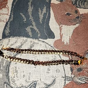 Elastic belt gold tone coin Women's L / XL